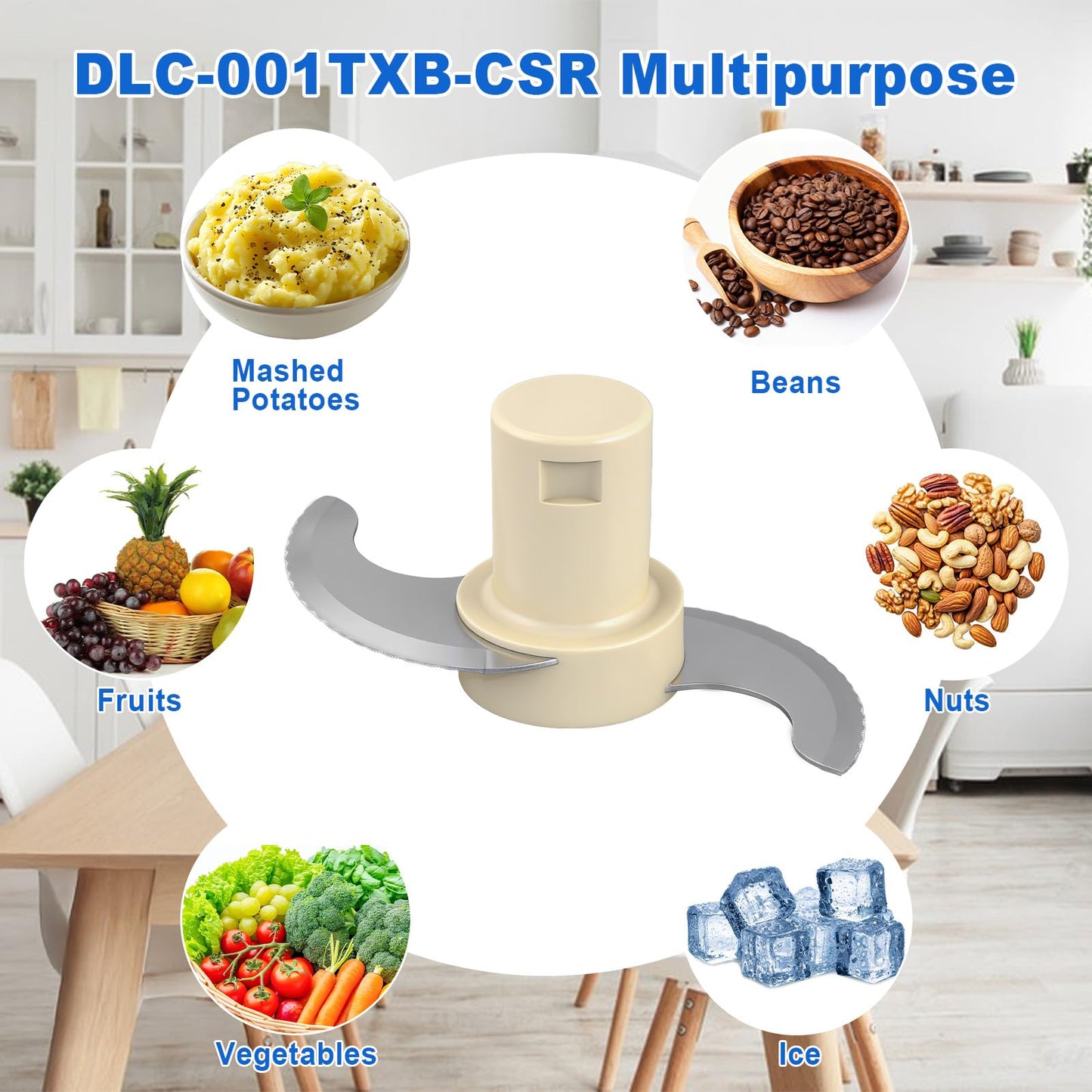 DLC-001TXB Main Stainless Steel Chopping Blade Compatible with Cuisinart 14 Cup Food Processor Replace for DLC-001TXA,DFP-14BCNY,DFP-14BCNR, DFP-14BWN,DFP-14BCN, DLC-2014,DLC-001TXB-CSR
