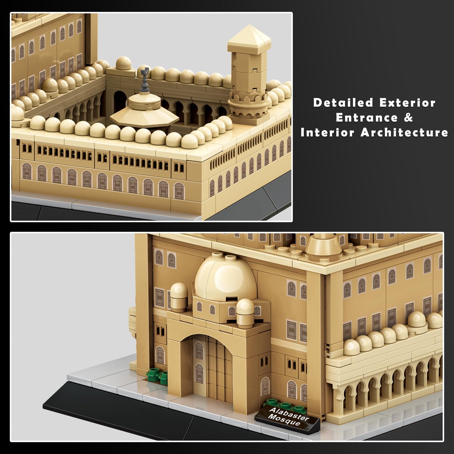 BeepZipp Mosque of Mohammed Ali Cairo Building Set – 620Pcs Architecture Model Kit, Egypt Landmark for Adults, Home Office Decor, Collectible Travel Souvenir for History & Architecture Enthusiasts