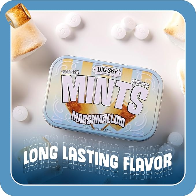 Big Sky Sugar Free Marshmallow Mint Tins: 6-Piece Box