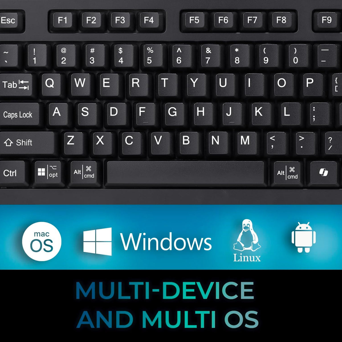 Adesso EasyTouch 445 Multi-Channel Wired Touchpad Keyboard, Black (AKB-445UB)