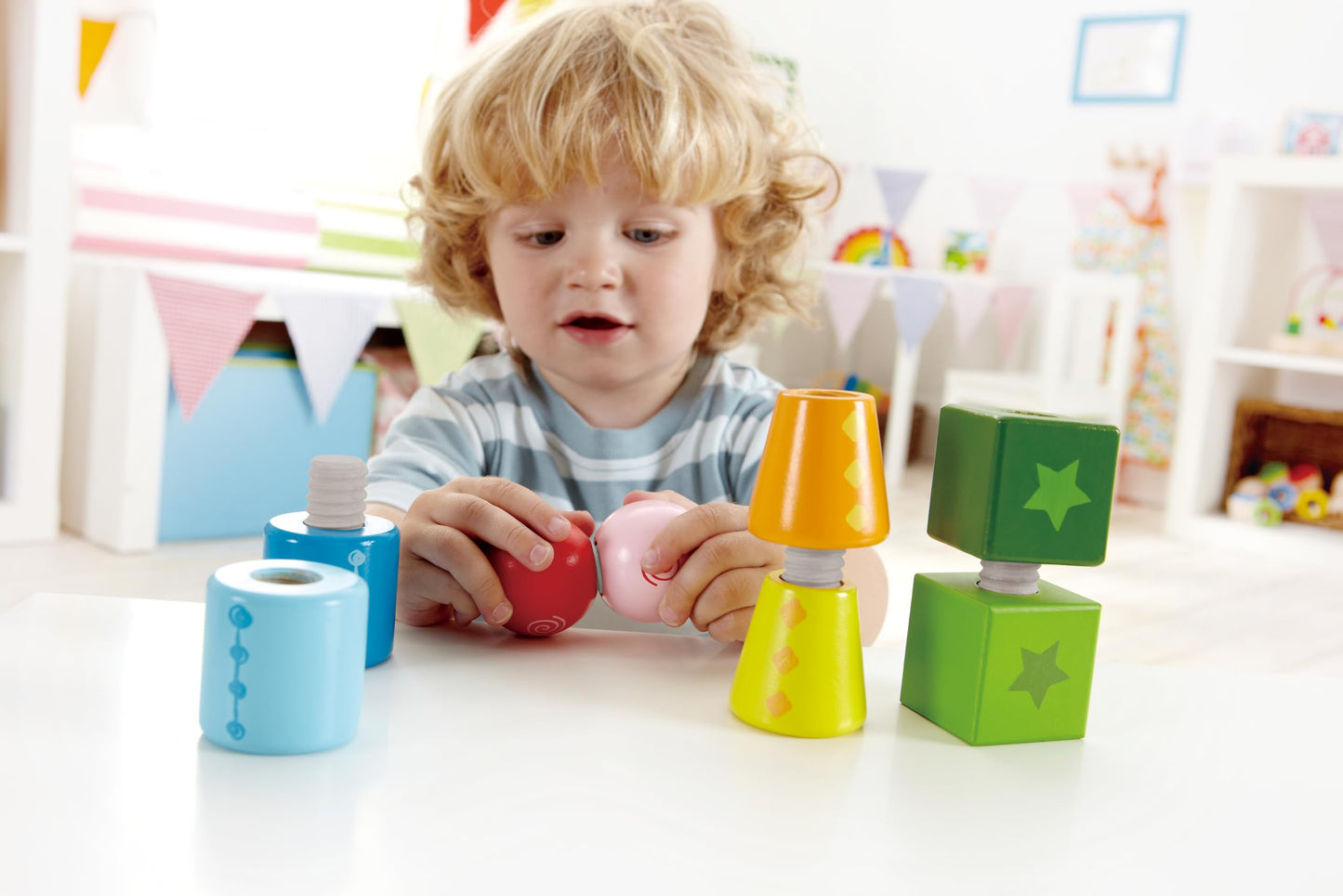 Hape Twist and Turnables Wooden Building Block Learning Set