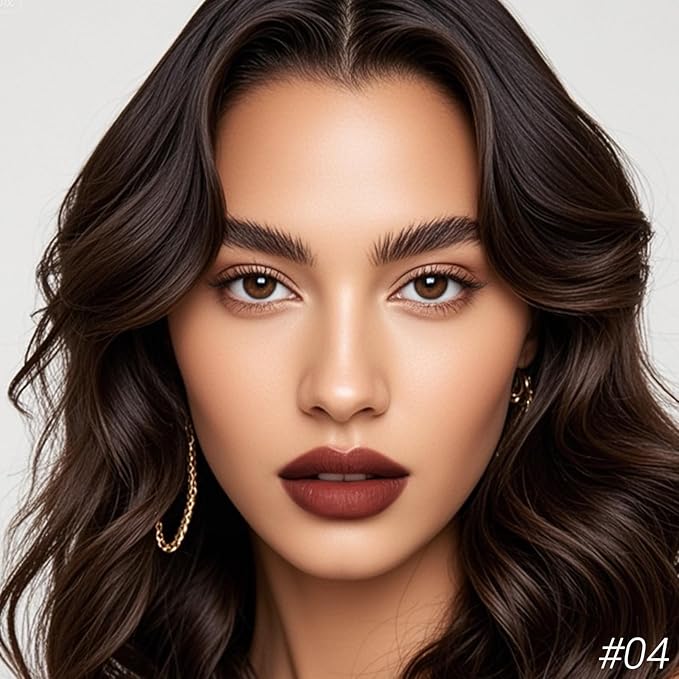 Erinde Matte Lipstick Crayon for Women, Warm Reddish Brown 24 Hour Lipstick Lip Liner Pencil, Neutral Lip Stick Long Lasting Waterproof, Vegan & Cruelty-Free, 04