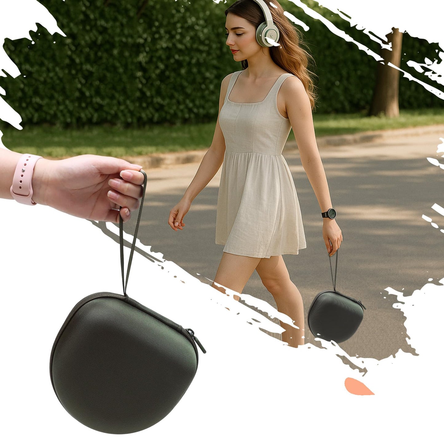 Headphone Headset Case for JLab JBuds Lux ANC/JLab Go Lux ANC/TOZO HT3/Beats/JBL/BERIBES/Picun/KVIDIO Noise Cancelling Over-Ear Foldable Headphone, Dark Green