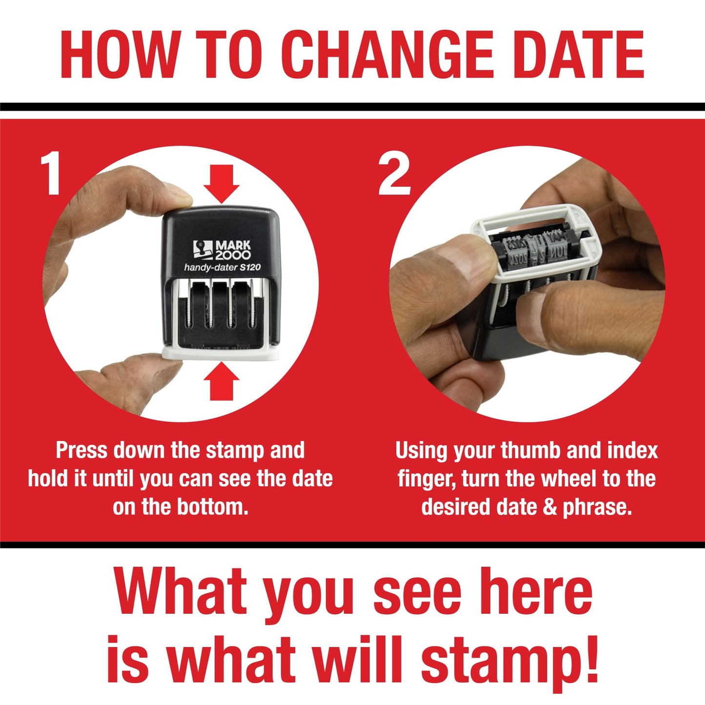 Mark 2000 - S120 Self-Inking Date Stamp - Black Color