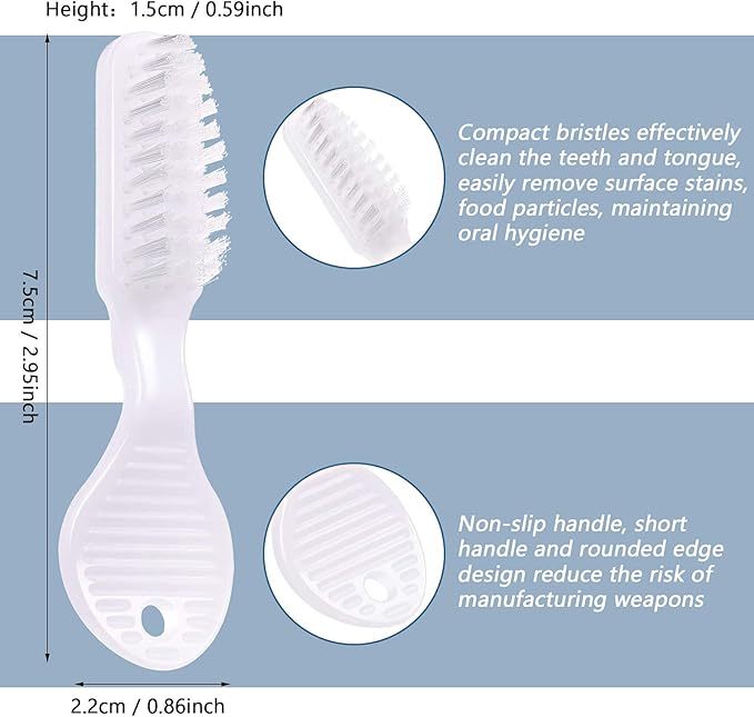 Patelai 100 Pcs Handle Toothbrush Thumbprint Individually Packaged Security Toothbrush Bulk with Short Handle Soft Bristles for Portable Travel Teeth Cleaning, Mini Size