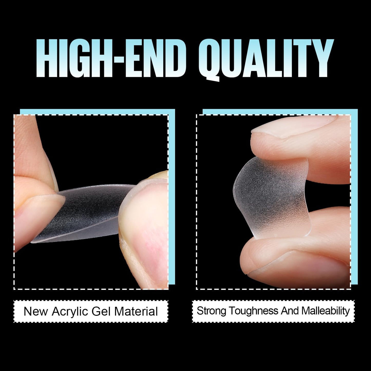 TOMICCA Extra Short Nail Tips Square, 15 Sizes Pre-shaped Soft Full Matte Square Nails, 360Pcs Acrylic Full Cover Gel Tips Press on Nails for Nail Extension Manicure