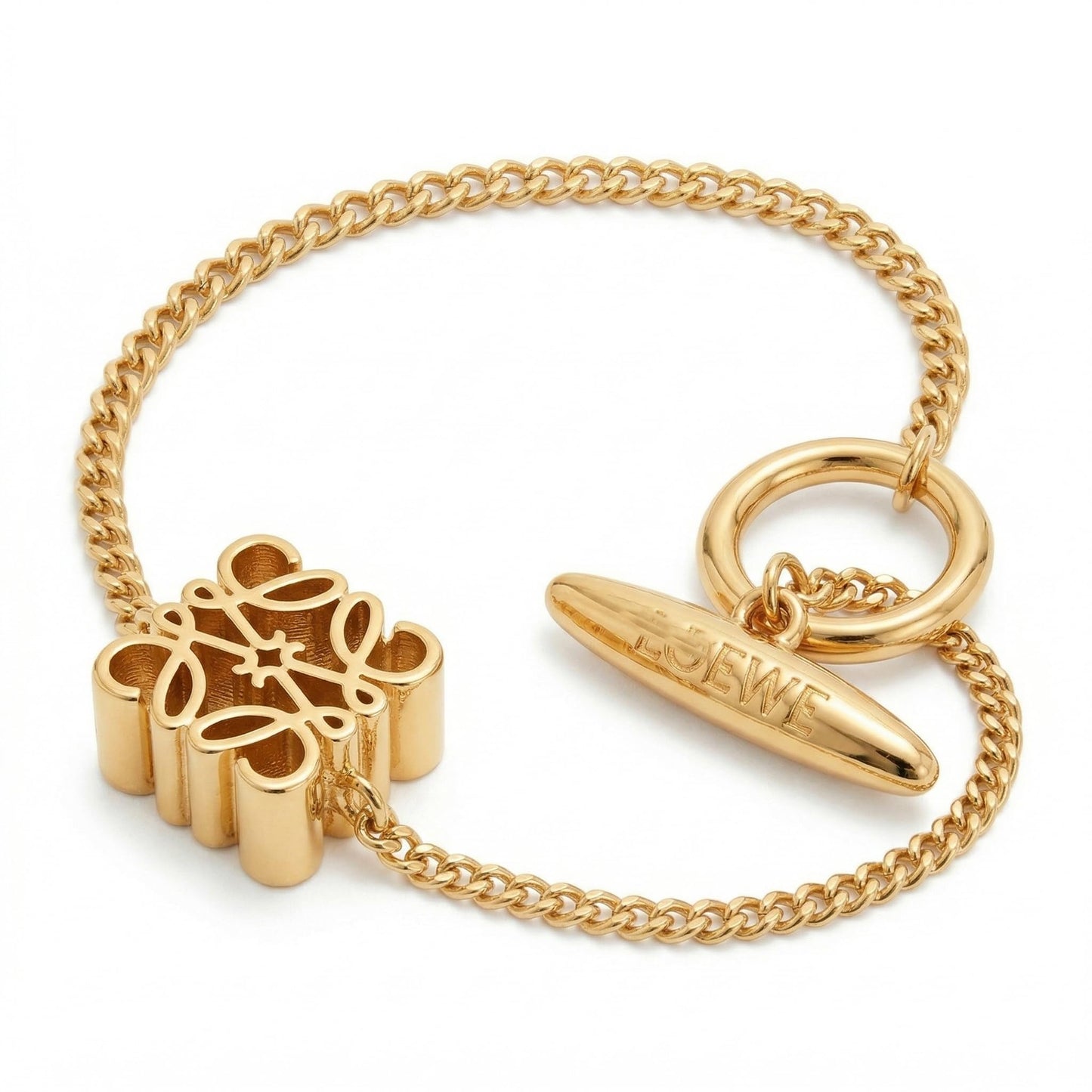 Beaucares 18K Gold Plated Bracelet For Women Geometric Openwork Chain Bangle Non Tarnish Hypoallergenic Birthday Gift Exquisite Jewelry