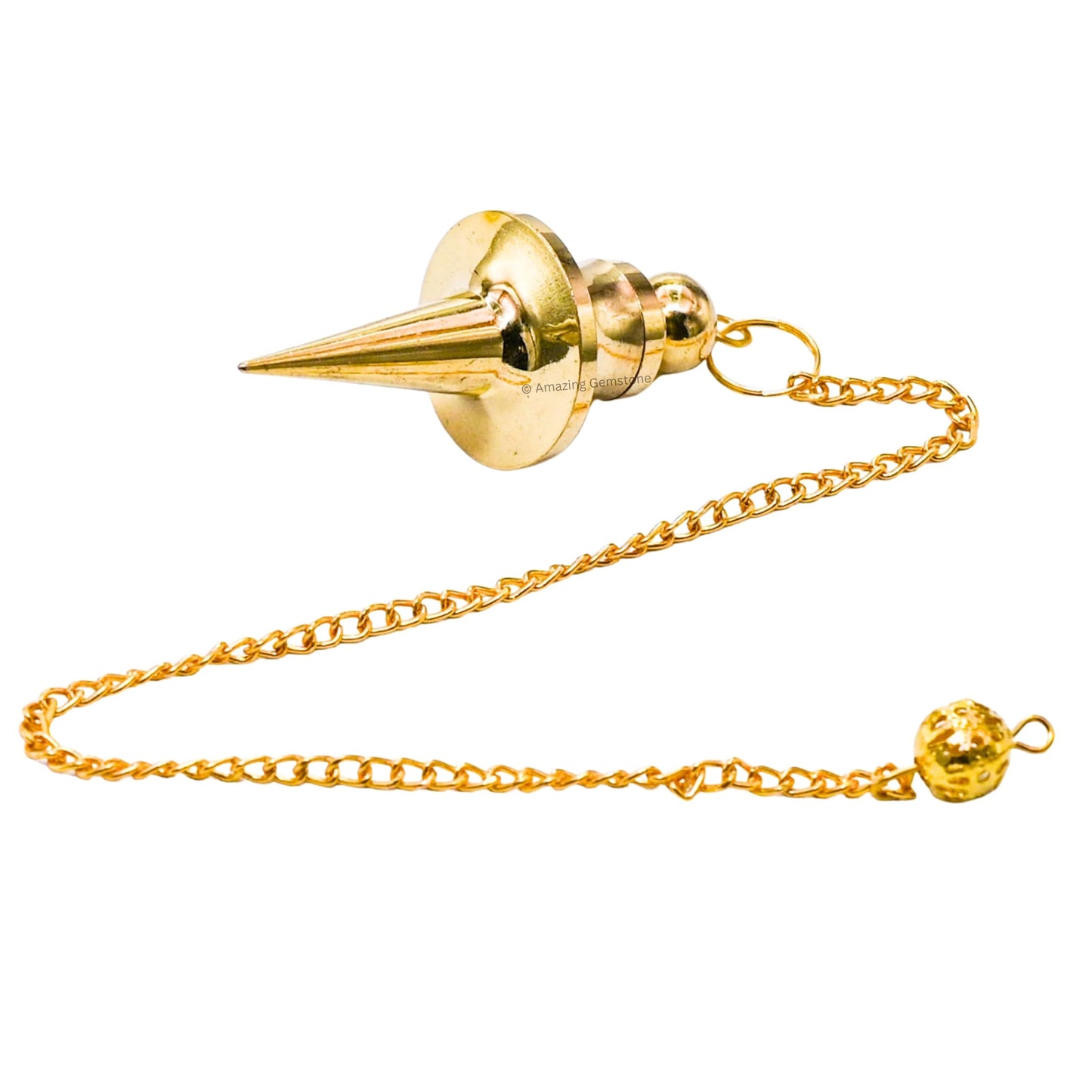 Amazing Gemstone Healing Metal Pendulums for Divination, Gold Disc Cone Long Point Steel Copper Pendulum High Energy Pendulo de Bronce Pendulos de Mesa MP117