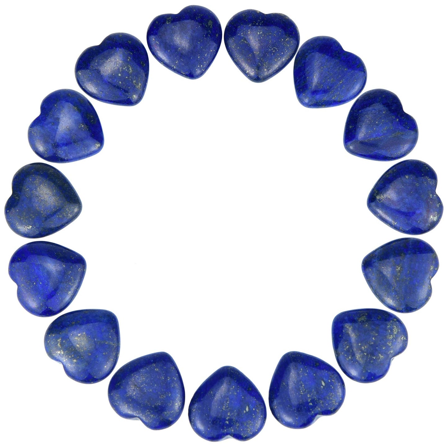 Marrywindix 15 Packs 0.8 Inch Healing Crystal Natural Lapis Lazuli Heart Love Carved Palm Worry Stone Chakra Reiki Balancing