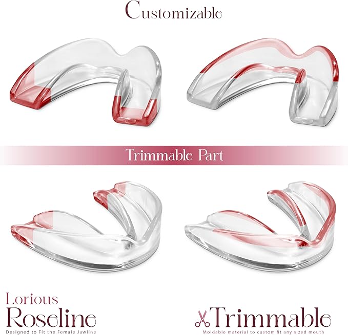 Moldable Mouth Guards for Teeth Grinding and Clenching – 6-Pack Clear Night Guards for Women with 4 Regular and 2 Small Sizes – Comfortable, Custom-Fit Mouthpieces for Day or Night Wear