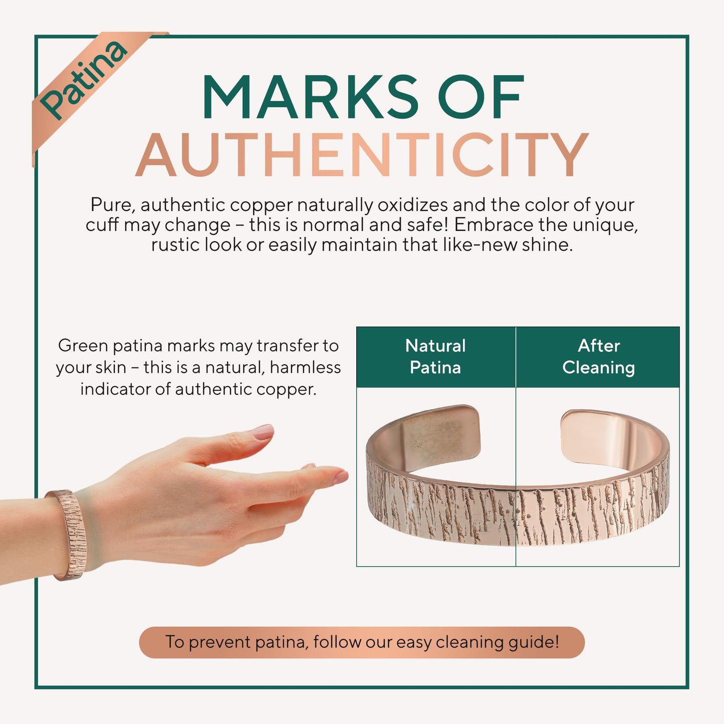 TheraCopper Copper Bracelet for Men & Women — 100% Pure Copper Bracelets — Raw, Solid & Uncoated Authentic Handmade Tibetan Bracelet Cuff Bangles (Timber)