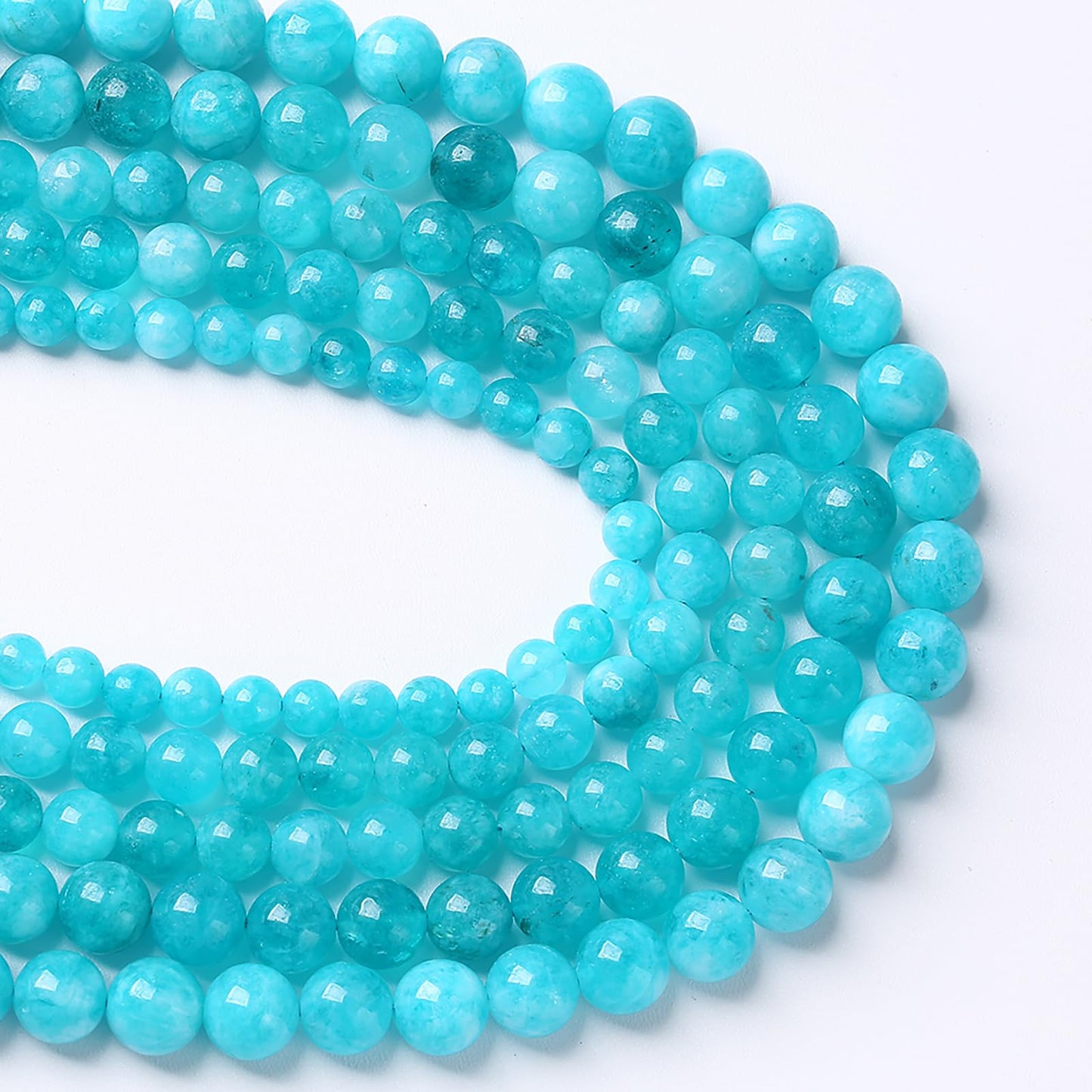 8MM 45PCS Natural Stone Amazonite Chalcedony Beads for Jewelry Making DIY Bracelet