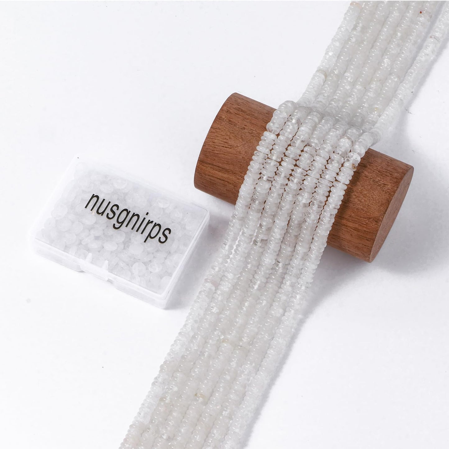 Natural White Crystal Disk Stone Spacer Beads 6x2mm 38cm/str Flat Rondelle Loose Semi Gemstone Caps for Making Bracelets Necklace