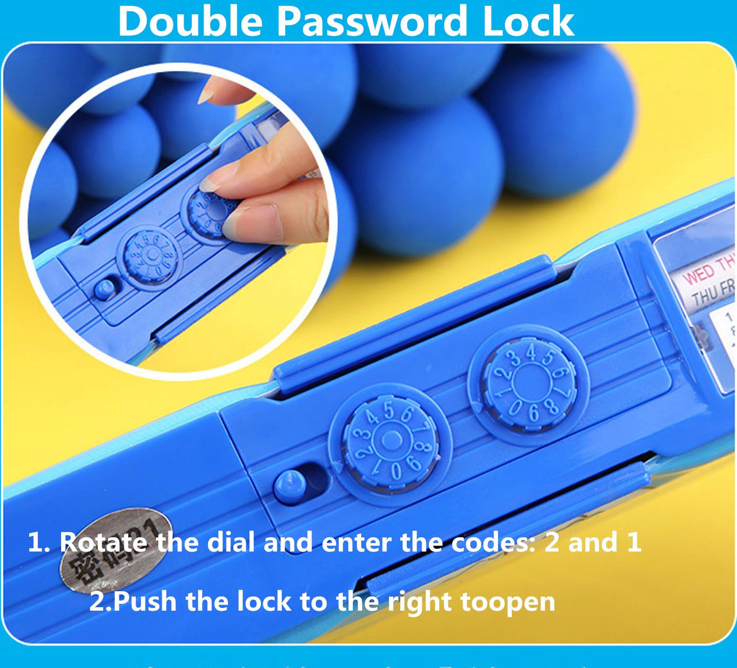 Pop up Multifunction Pencil Case for Kids Unique Stationery Set School Supplies Astronaut Pen Box for School Students Cute Pencil box for Boys with Sharpener Password Lock Schedule Whiteboard(Blue）
