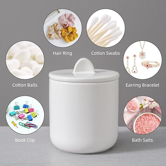 Ceramic Bathroom Accessories Set, Lotion Soap Dispenser and Toothbrush Holder Set, Soap Dish, Apothecary Jars,4 Pieces for Home Modern Bathroom Decor Vanity Countertop(White Set - Liquid)