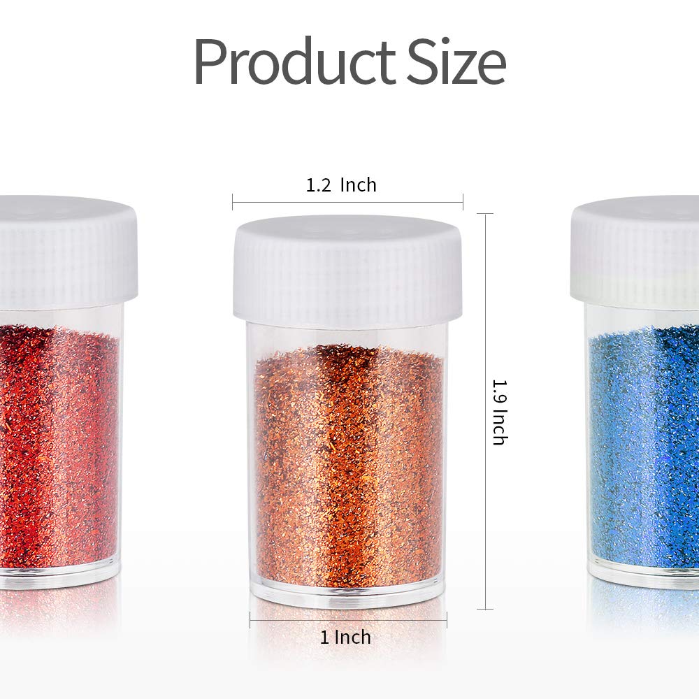 Teenitor Fine Glitter for Crafts Set, 24 Jars Extra Fine Glitter for Resin Craft Glitter