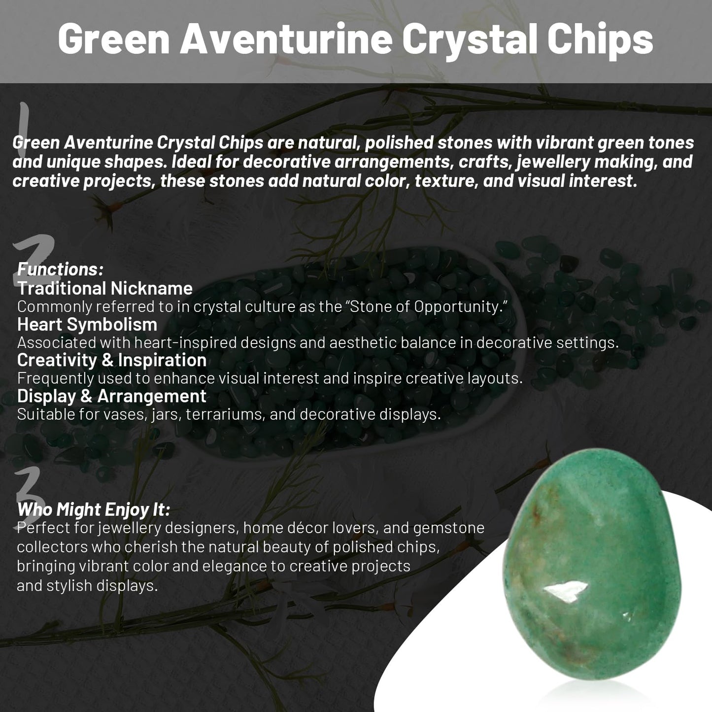 1.1lb Natural Crushed Green Aventurine Quartz Crystal Tumbled Chips-Green Aventurine Healing Crystals Chips Bulk, Crushed Crystal Gemstones for Crafts, Beautiful Package for Gift