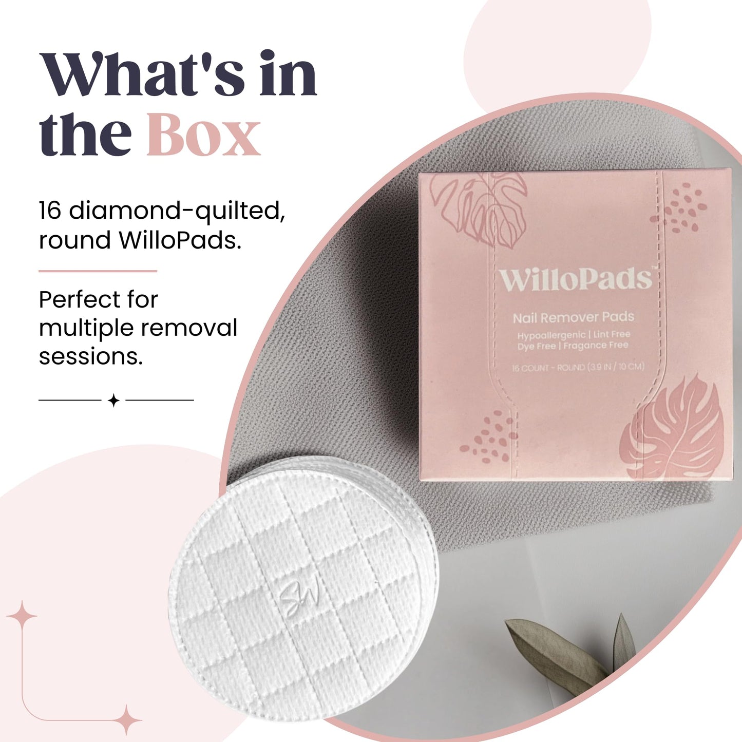 UPDATED Willopad Refills for Willowash Acrylic Nail Remover - 16 Count - Round - Willopads