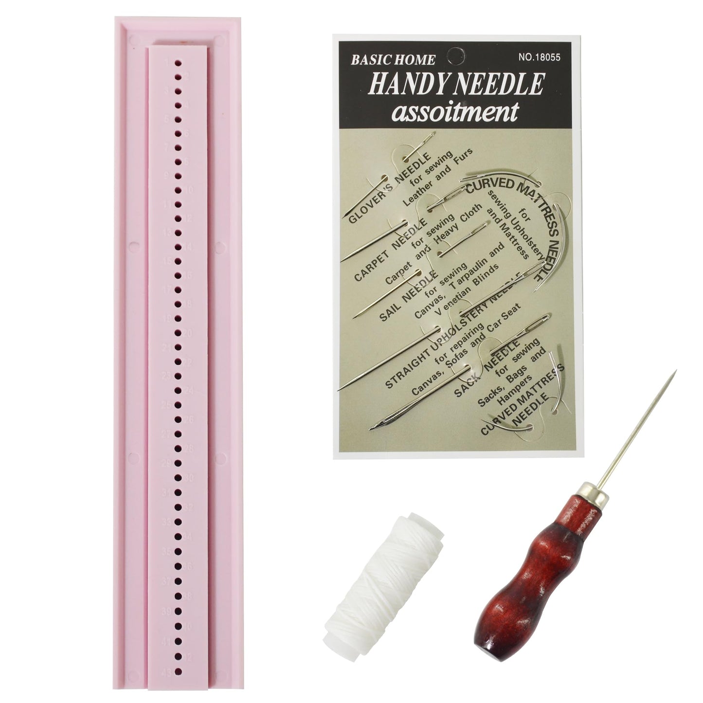 UPTTHOW Signature Punching Tools for Bookbinding Supplies with an Awl and Cradle for Starter, Plastic Easy Scrapbooking Kits for DIY Crafts, Notebook, Journals, Planners, Pink