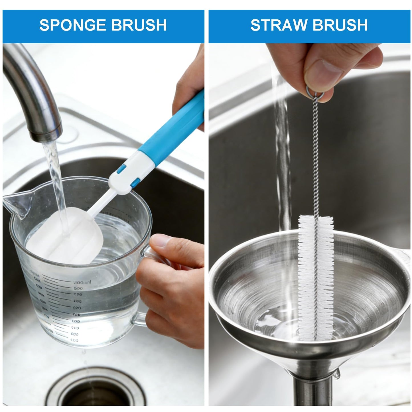 Measuring Cups and Spoons Set 26 Piece, 11 Stainless Steel Nesting Measuring Spoons and Cups with 8 Plastic Measuring Cup, 3 Funnel, 3 Brush, 1 Ruler, Measuring Cup Set for Kitchen Baking Liquid Dry