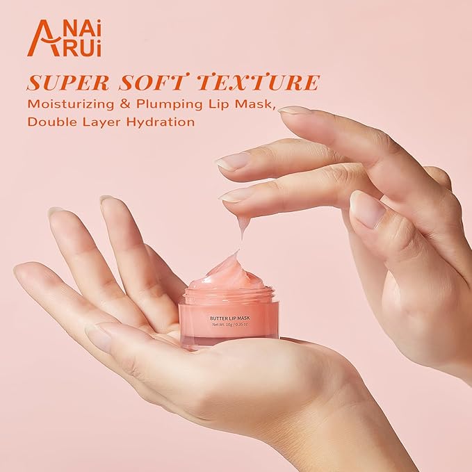 Hydrating Lip Mask & Lip Scrub Set, Lip Overnight Treatment For A Softer & Smoother Pout, Lip Exfoliator Scrub and Moisturizer Set With Grapefruit, Non-Sticky, Vegan & Cruelty-Free