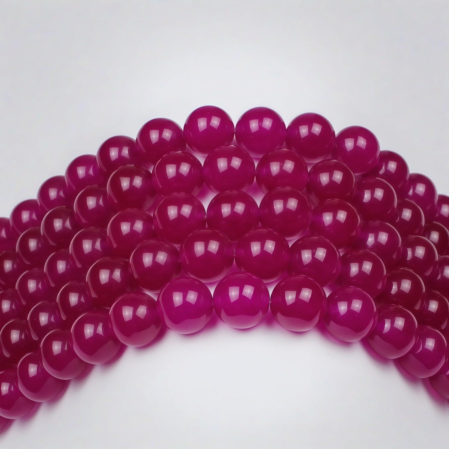 MJDCB Natural Rose Red Jade Round Loose Beads for Jewelry Making DIY Bracelet Necklac (10mm)