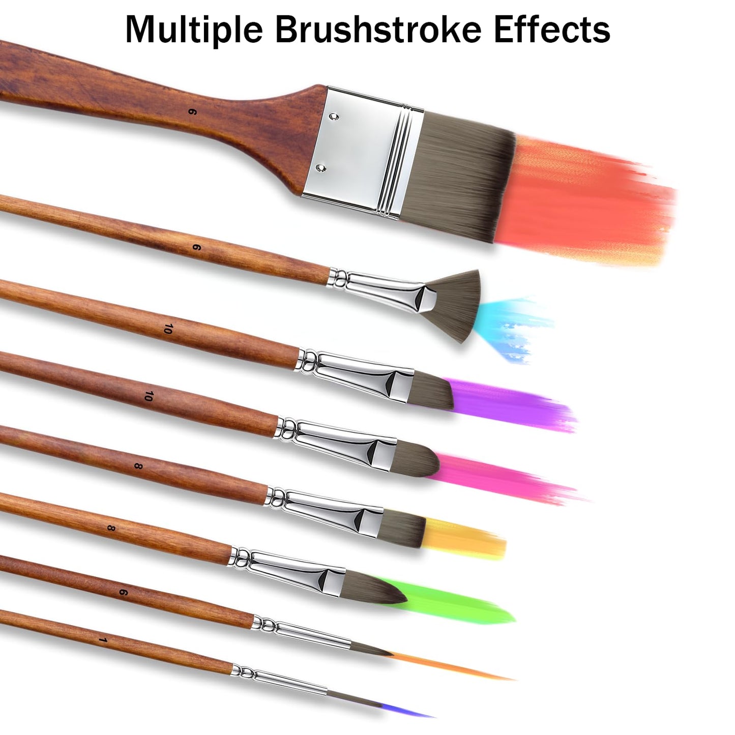 Paint Brush Set, Professional Paintbrushes with Palette Knife and Cloth Roll, Suitable for Beginners, Artists, Gouache, Oil, Face Painting(25pcs)