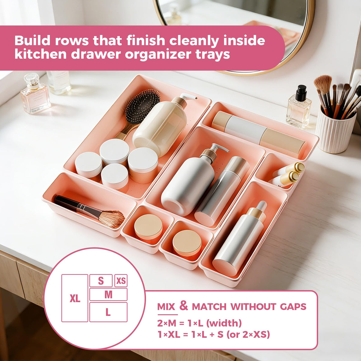 48PCS & 5 Sizes ] Tool Box Organizer Tray (48 Count)