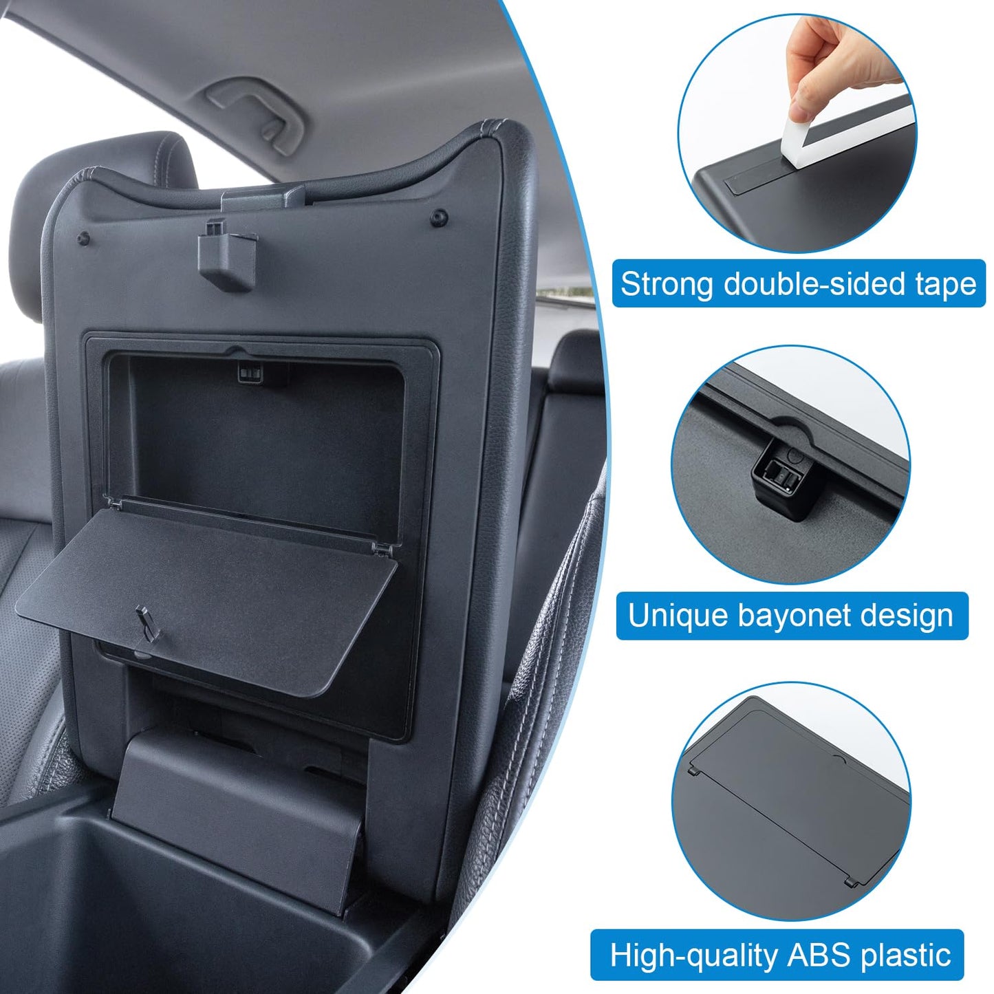 PIMCAR Center Console Hidden Organizer for 2023-2025 Honda Pilot, 2024-2026 Honda Ridgeline/Passport Armrest Hidden Storage Box Secret Compartment Press to Open and Close Car Accessories