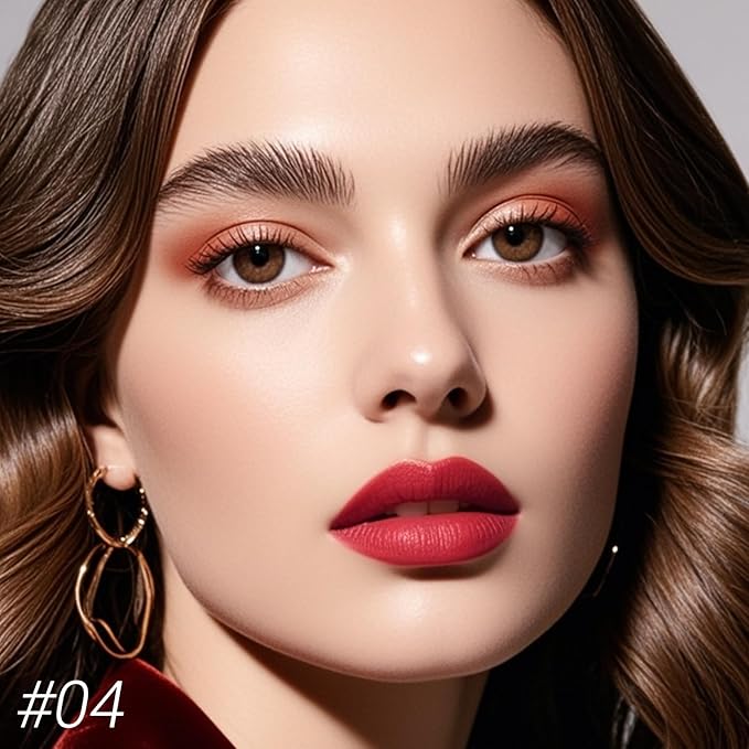 Erinde Matte Lipstick Lip Liner Crayon for Women, 24 Hour Lipstick Lip Liner Pencil, Neutral Lip Stick Lipliner Waterproof Long Lasting Smudge Proof, Vegan & Cruelty-Free, 04 Tomato Coral