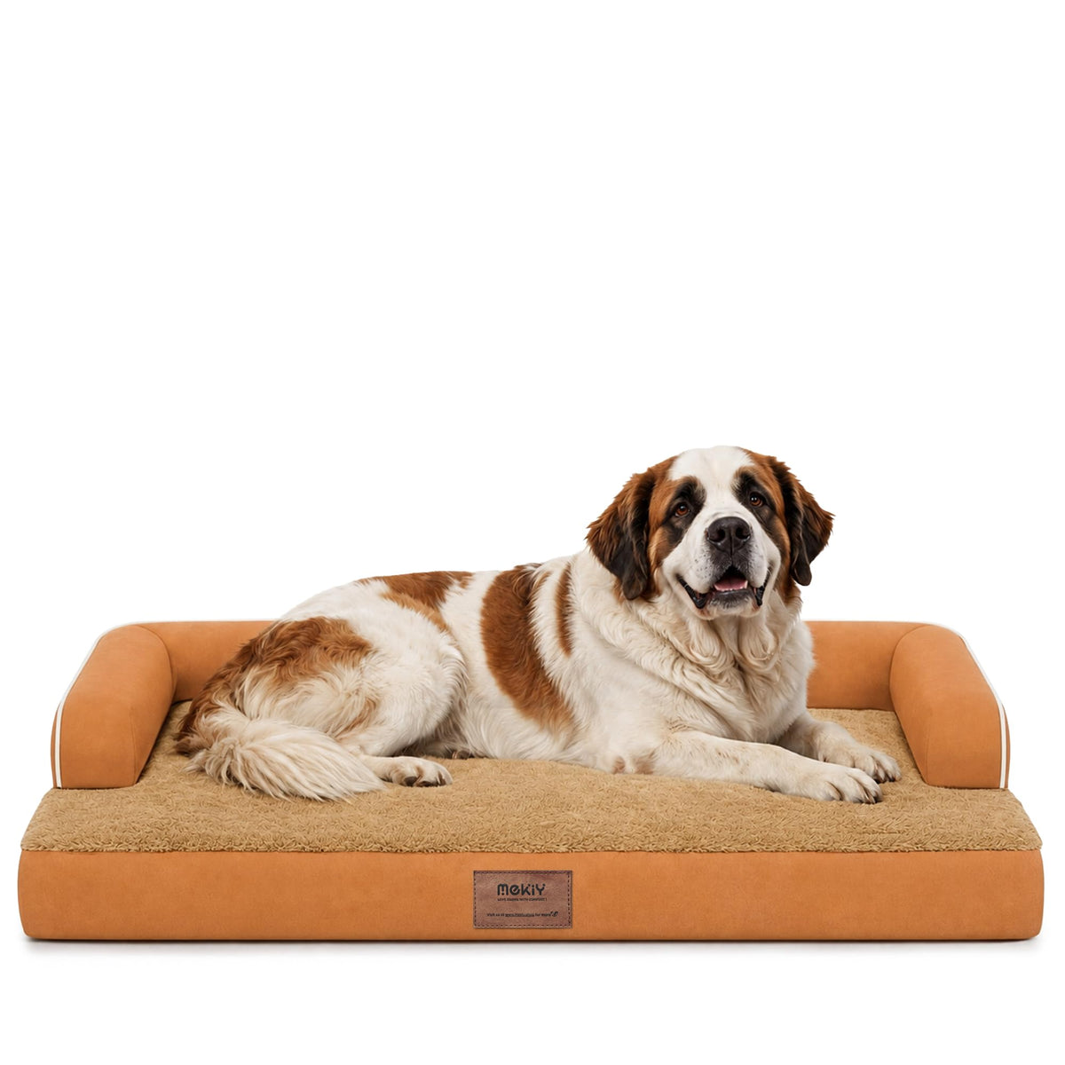 MEKIY Orthopedic Waterproof Dog Bed with Bolster for Extra Large Size Dogs