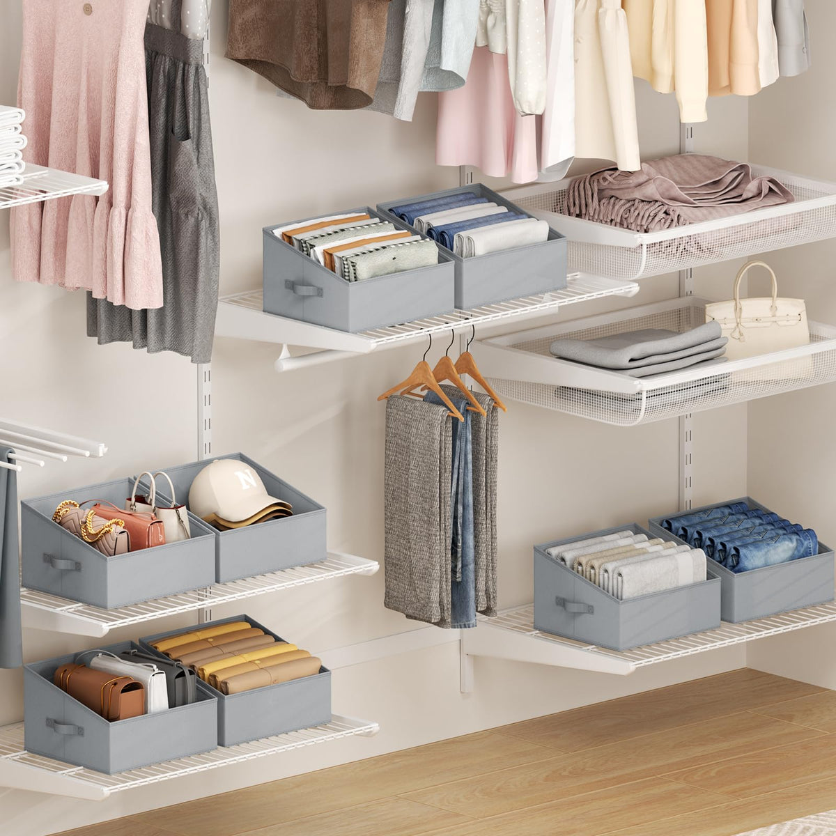Closet Storage Bins 12 Pack (12 Count)