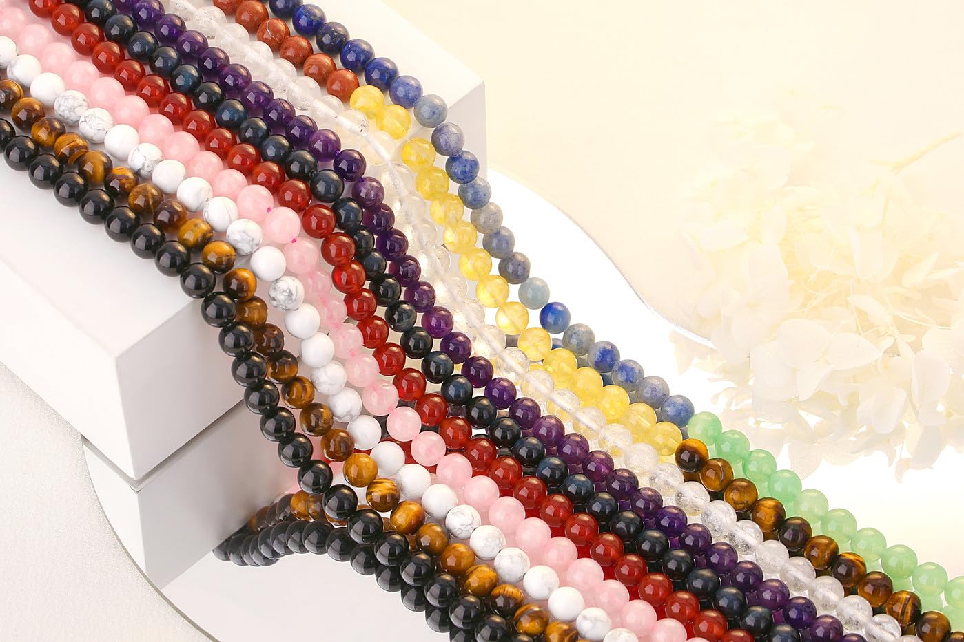 QINJIEJIE 100PCS Map Jasper Beads 8mm Natural Stone Beads Round Loose Gemstone Bead for Bracelet Beading Crystal Jewelry Making DIY Necklace Earrings 0.32"
