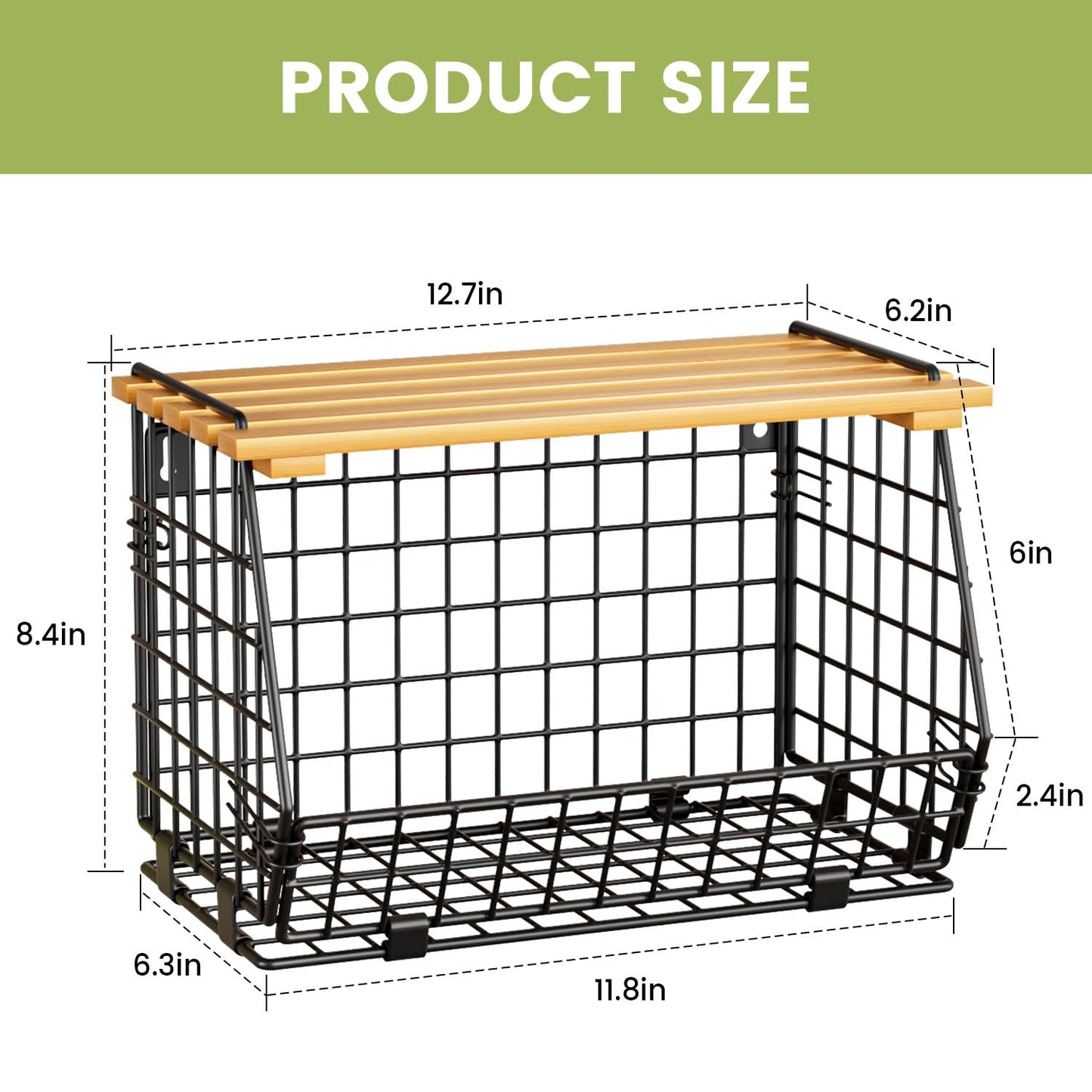 GGIU Wire Fruit Basket for Kitchen Storage: Hanging and Counter Basket for Vegetable Produce - Potato and Onion Storage for Pantry 3 Pack