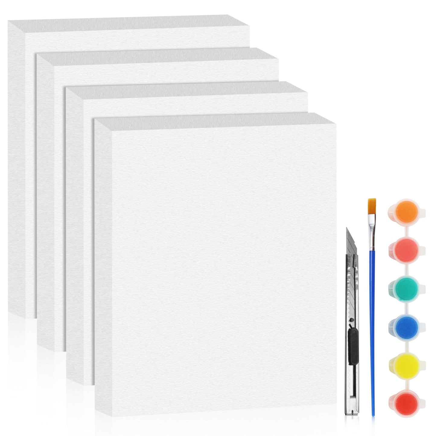 LuckyFoam White 4 Pack 15x12x2 inch Foam Sheets 2 Inch Thick Polystyrene Rectangles XPS Foam Board Craft for Insulating DIY Modeling Art Supplies