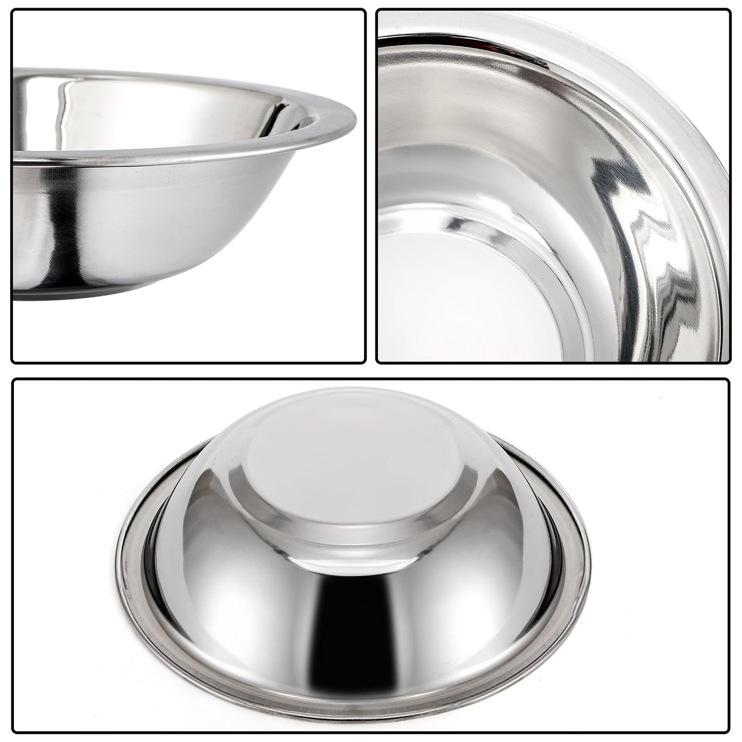 Okllen 10 Pack Small Stainless Steel Bowls, 6 1/2 Inch Wide Kitchen Metal Bowl with Flat Base, 3/4 Quart Prep Bowls for Meal Prep, Cooking, Serving, Baking