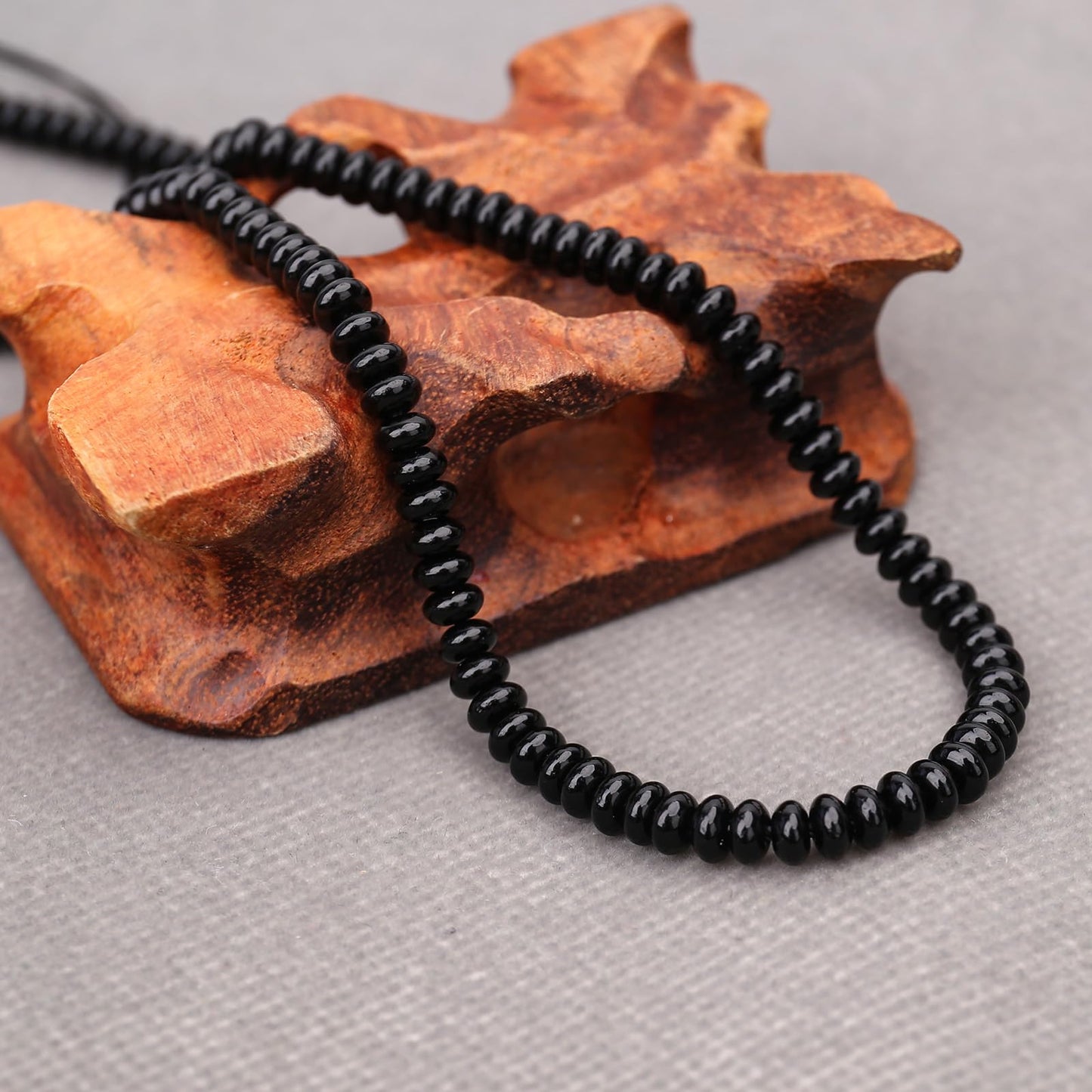 BONNY BOXX 1 Strand (150PCs) Natural 2 * 4mm Black Obsidian Rondelle Beads, Natural Abacus Disk Stone Beads Loose Spacer Gemstone for DIY Bracelet Necklace Jewelry Making