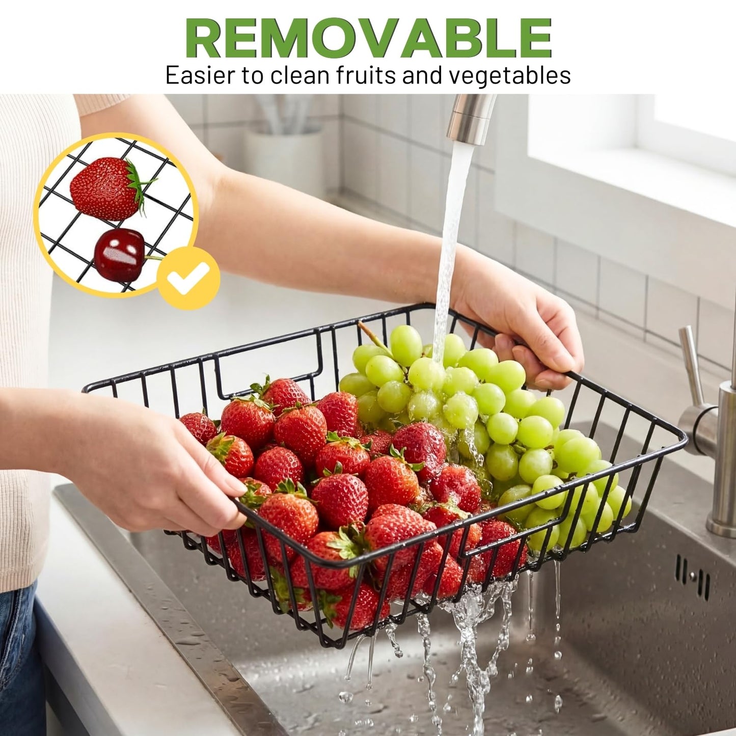 Ofiray-home 3 Tier Fruit Basket with 2 Banana Hangers, Detachable Countertop Fruit Vegetable Basket Organizer for Kitchen Counter, Metal Mesh Fruit Bowl for Potato Onion Bread Snack Veggie