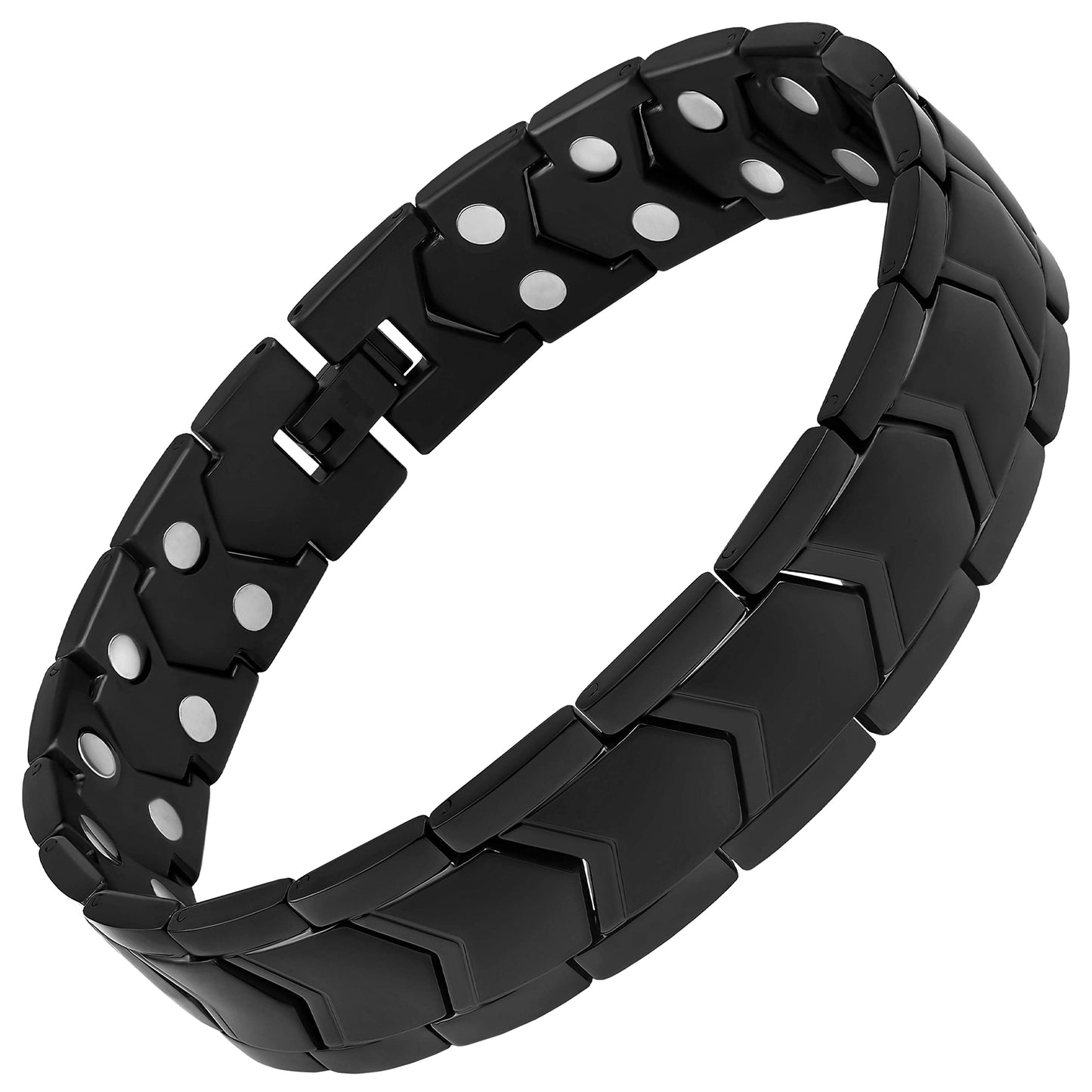 MagnetRX® Ultra Strength Magnetic Bracelet – Effective Stainless Steel Magnetic Bracelets for Men – Adjustable Length with Sizing Tool for Perfect Fit (Black)