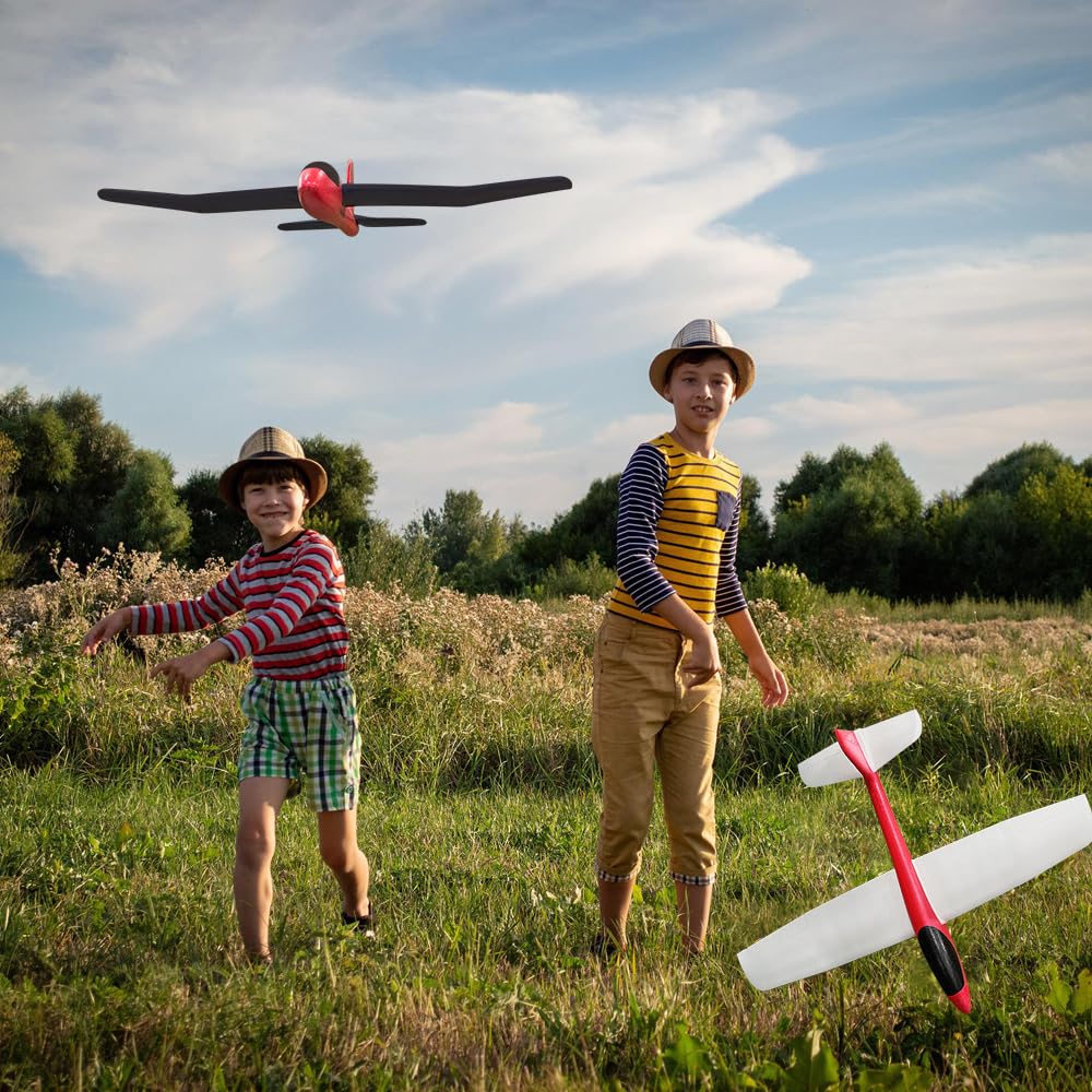 HAWK'S WORK 86cm EPP Foam Glider, Super Large Hand Throw Airplane Toy for Kids Outdoor Play & STEM Learning, Ideal Blank Airframe for DIY RC Conversion (XL, 2 Pack)