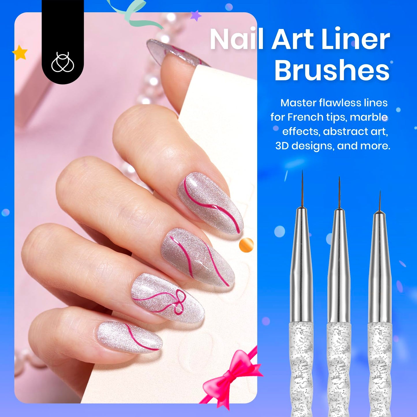 Beetles 5PCS Nail Art Dotting Tools Sculpture Pen Sculpting Tools & 31pcs Art Nail Brushes with Palette Holder All in One for Starter Manicure Design Set