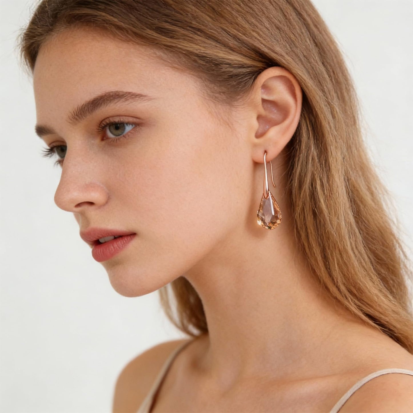 2Pcs Quartz Stone Earrings for Women Crystal Sparkling Dangle Earring Trendy Jewelry Birthday Gifts for Women