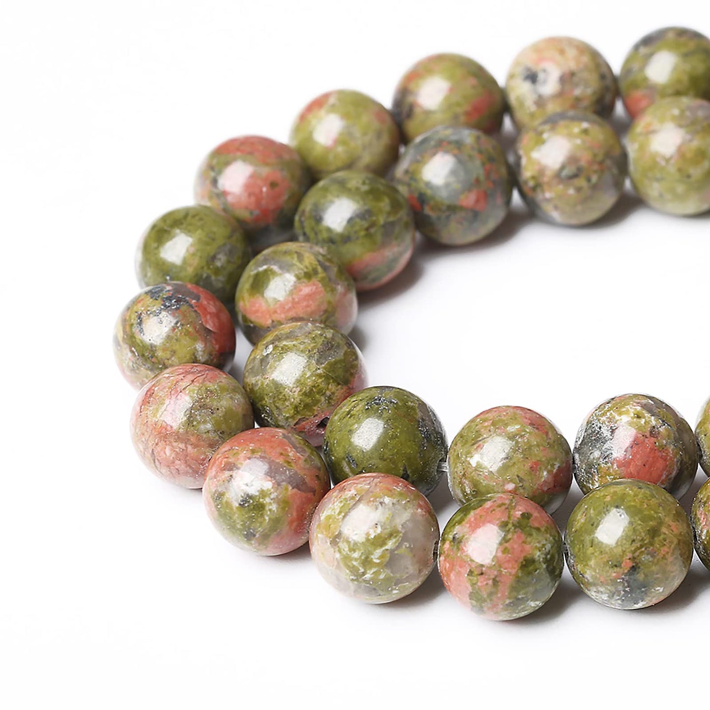 60pcs 6mm Natural Unakite Gemstone Beads Round Loose Beads for Jewelry Making DIY Bracelet Necklace…