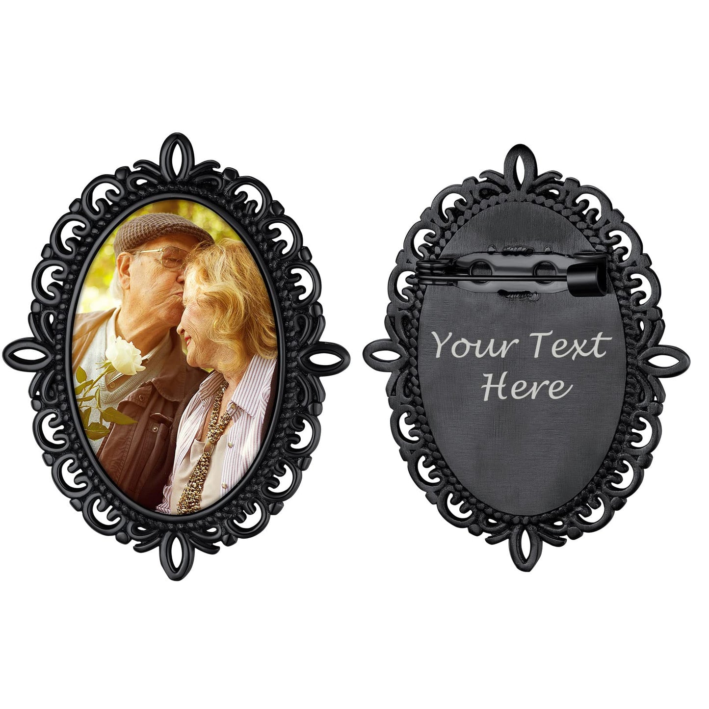 Custom4U Memorial Pin with Picture for Wedding Groom Custom Photo Bouquet Charm Customized Bridal Gifts