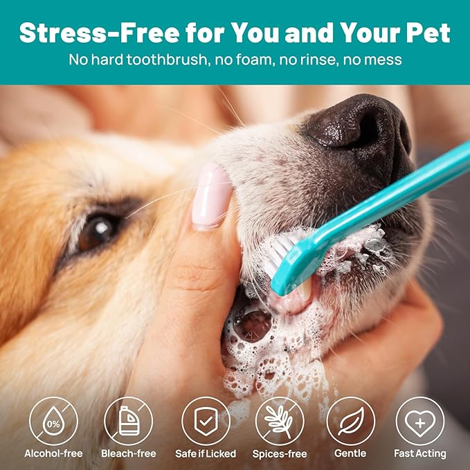 Teeth Cleaning Wipes for Dogs & Cats, Dog Finger Toothbrush Wipes, Dog Dental Care Finger Wipes, Dog Tooth Brushing Kit, Remove Plaque & Tartar Buildup, Fresh Breath (50 PCS, Honey)