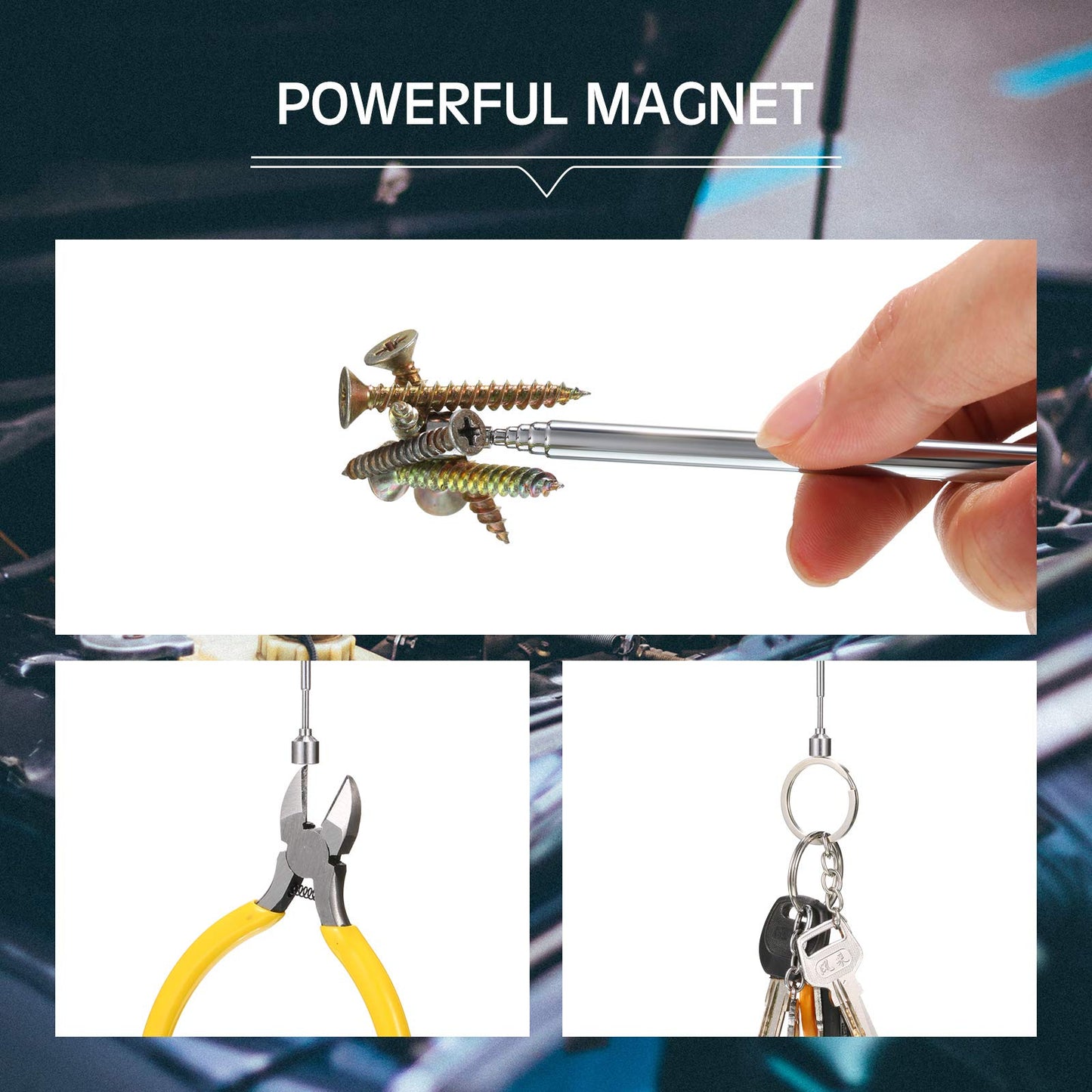 12 Pieces Telescoping Magnet Pickup Tools in 2 Lb Magnetic Stick Gadget with Pocket Clip Magnet Tool to Retrieve Screws Nuts Pins for Men Birthday, Father's Day, Valentine