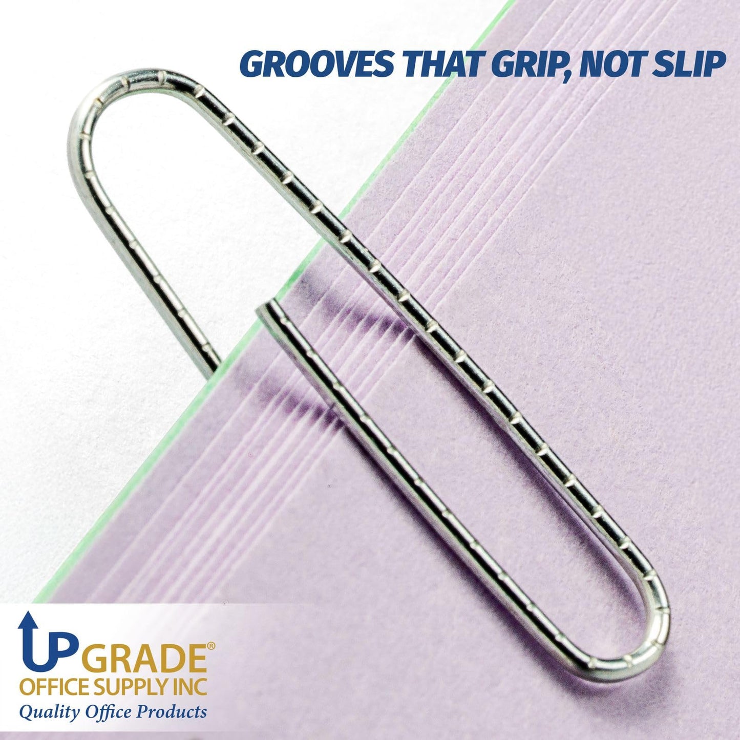 Upgrade Office Supply Paper Clips No. 1, Non Skid, 1.2 Inch, 1000 Count (10 Boxes of 100), Silver, USA