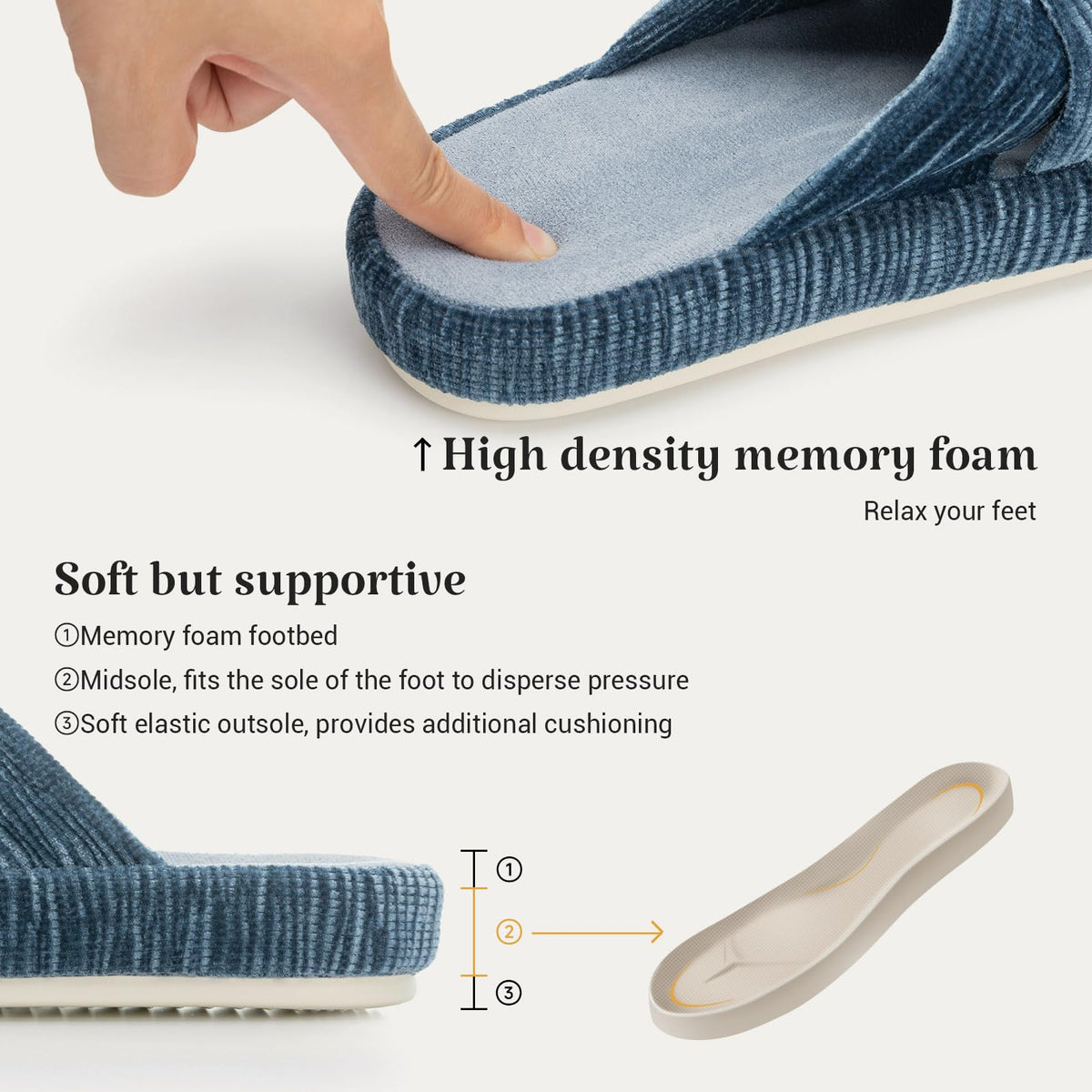 Slippers for Women Memory Foam House Bedroom Bow Crossbands Pearlescent Slipper Shoes Comfy Trendy Gift Slippers Blue Size 5 6 5.5