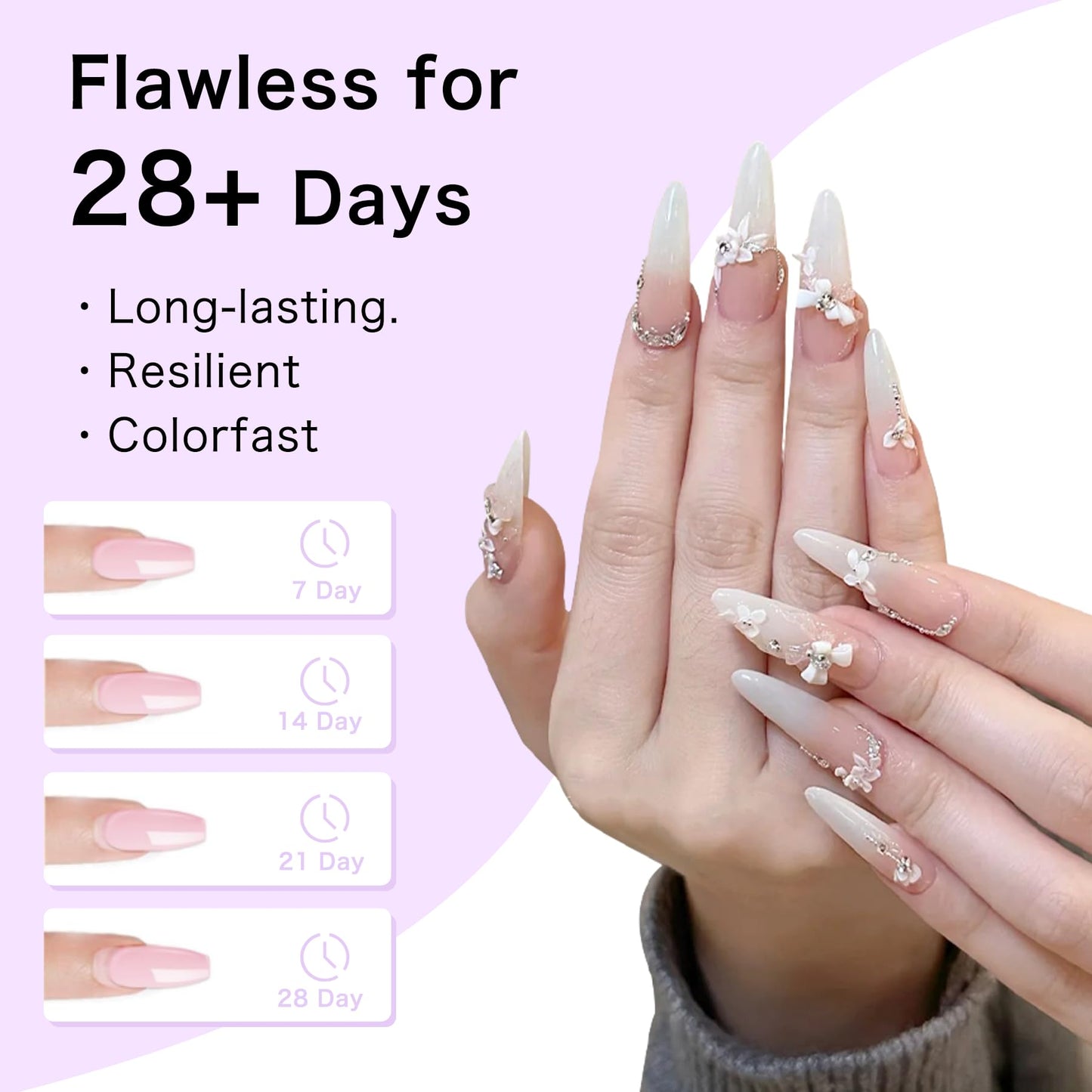Creaglam Acrylic Nail Kit for Beginners: 3 Colors 28g Nude Clear White Acrylic Nail Powder Professional Gel Glue - 1Oz Large Capacity Acrylic False Set witn 60ml Liquid and Brush Nail Forms Tools
