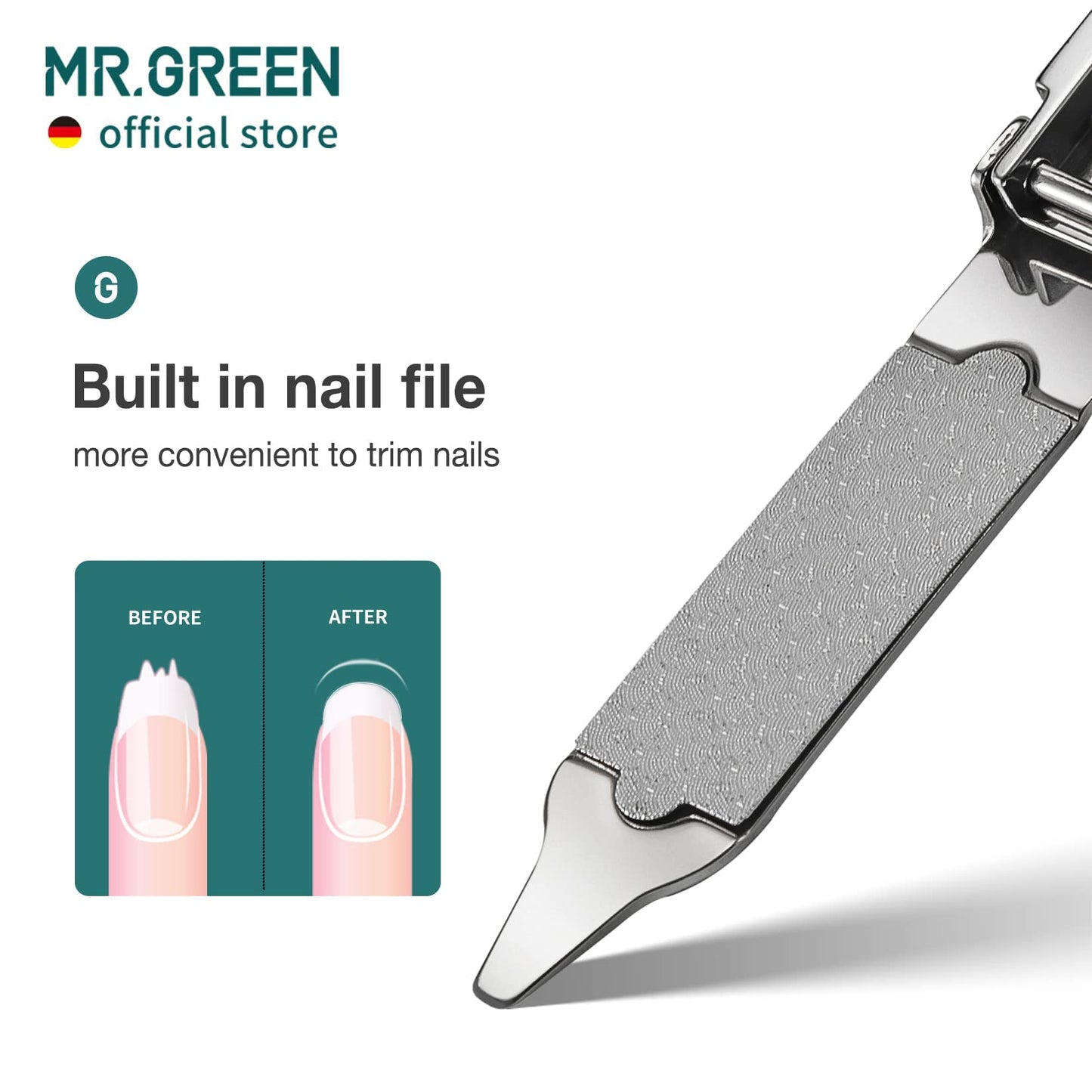 MR.GREEN Collapsible Nail Clippers Small and Thin Portable Travel Nail Scissors Cutter Stainless Steel Manicure Tools with Nail Files (Brown Leather Case+ Iron Box)